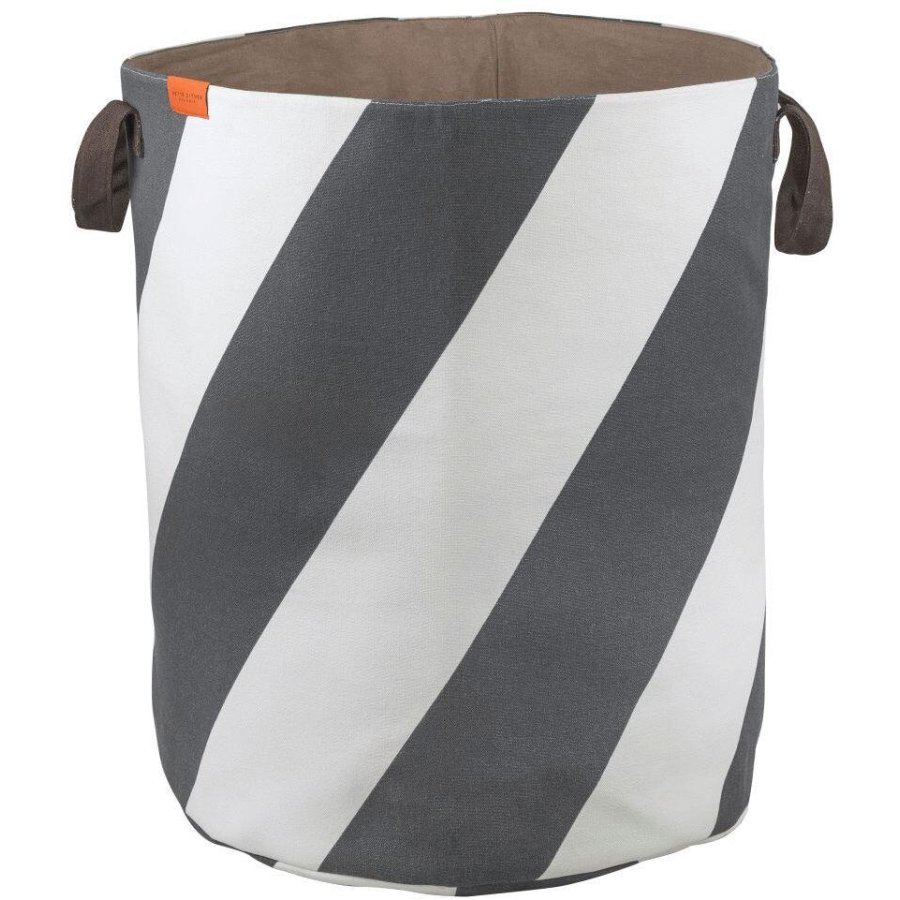 Mette Ditmer Diagonal Wäschekorb H50cm, Dunkelgrau/Off-White