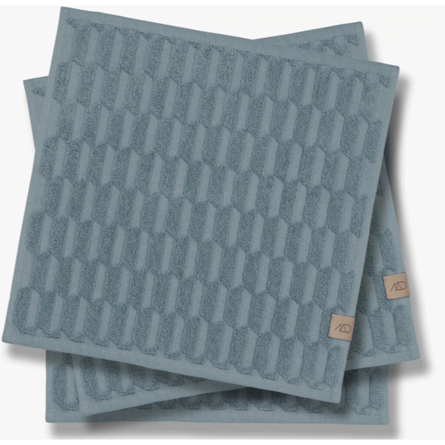 Mette Ditmer Geo Handtuch 3er Set 30x30 cm, Stone Blue