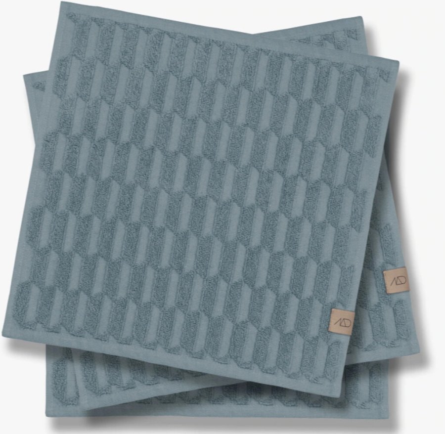 Mette Ditmer Geo Handtuch 3er Set 30x30 cm, Stone Blue