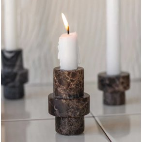 Mette Ditmer Marble Lysestage H7 cm, Brun