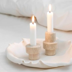 Mette Ditmer Marble Lysestage Ø5,5 x H5 cm, Sand