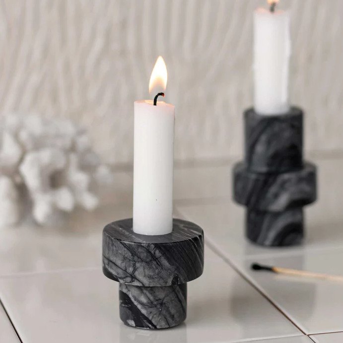 Mette Ditmer Marble Kerzenstnder H5 cm, Grau