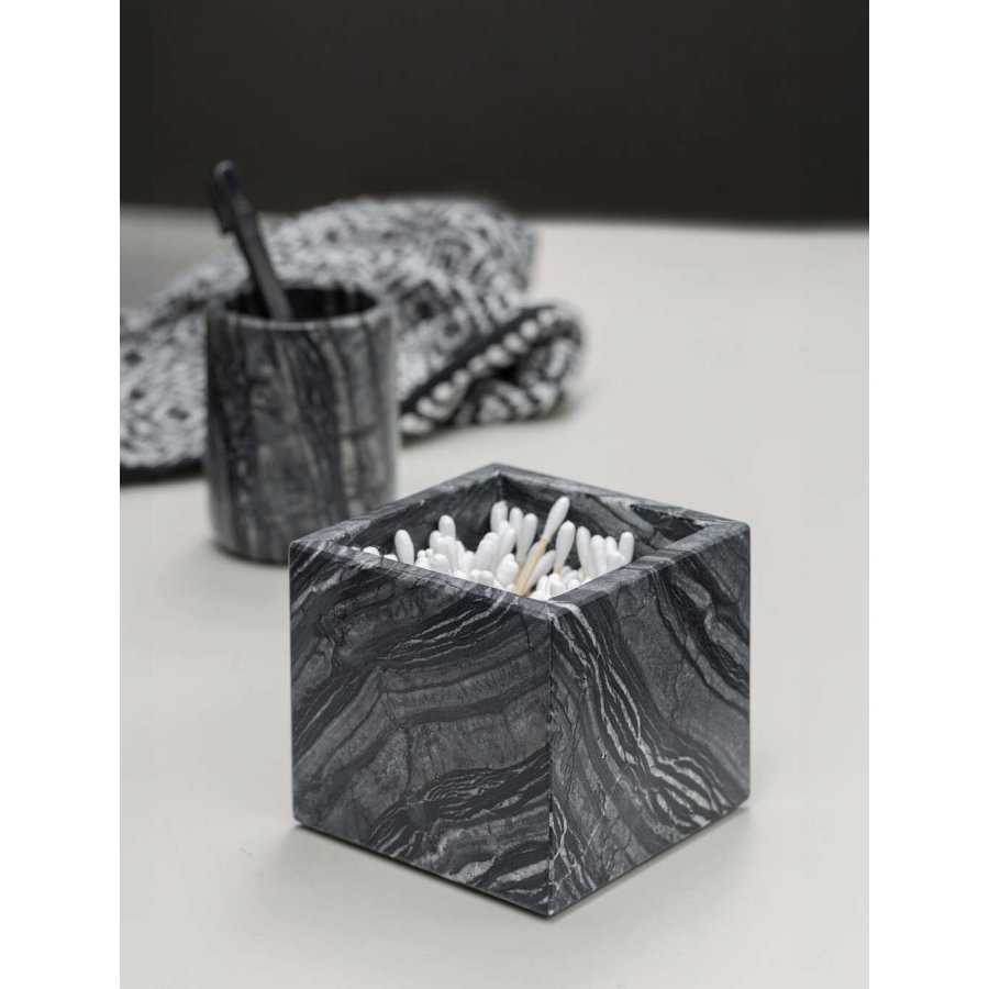 Mette Ditmer Marble Cube 8,5 cm, Schwarz/Grau