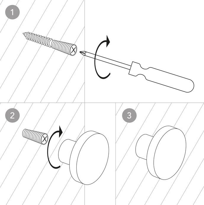 Mette Ditmer Point Haken 2er Set 3,3 cm , Eiche