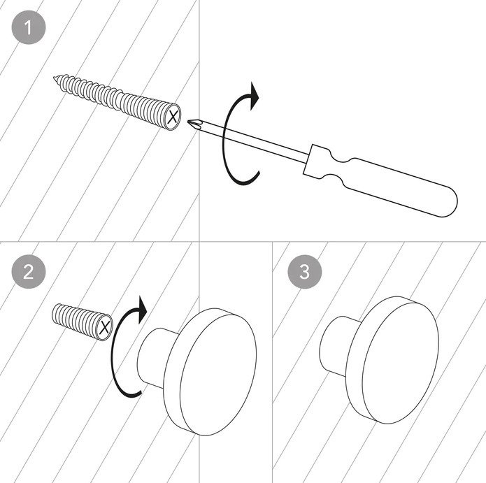 Mette Ditmer Point Haken 2er Set 3,3 cm, Eiche