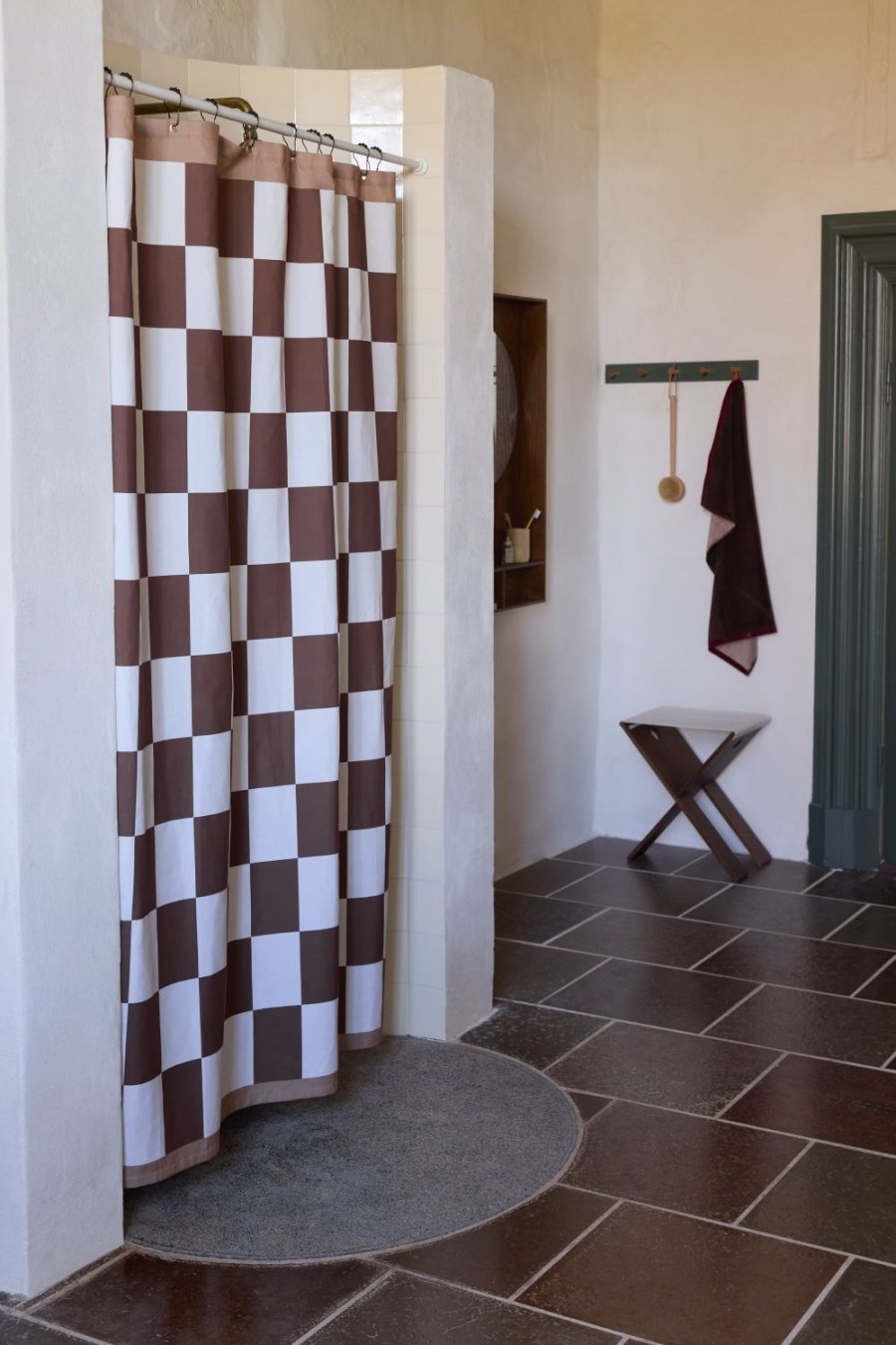 Mette Ditmer Retro Duschvorhang 150x200 cm, Braun