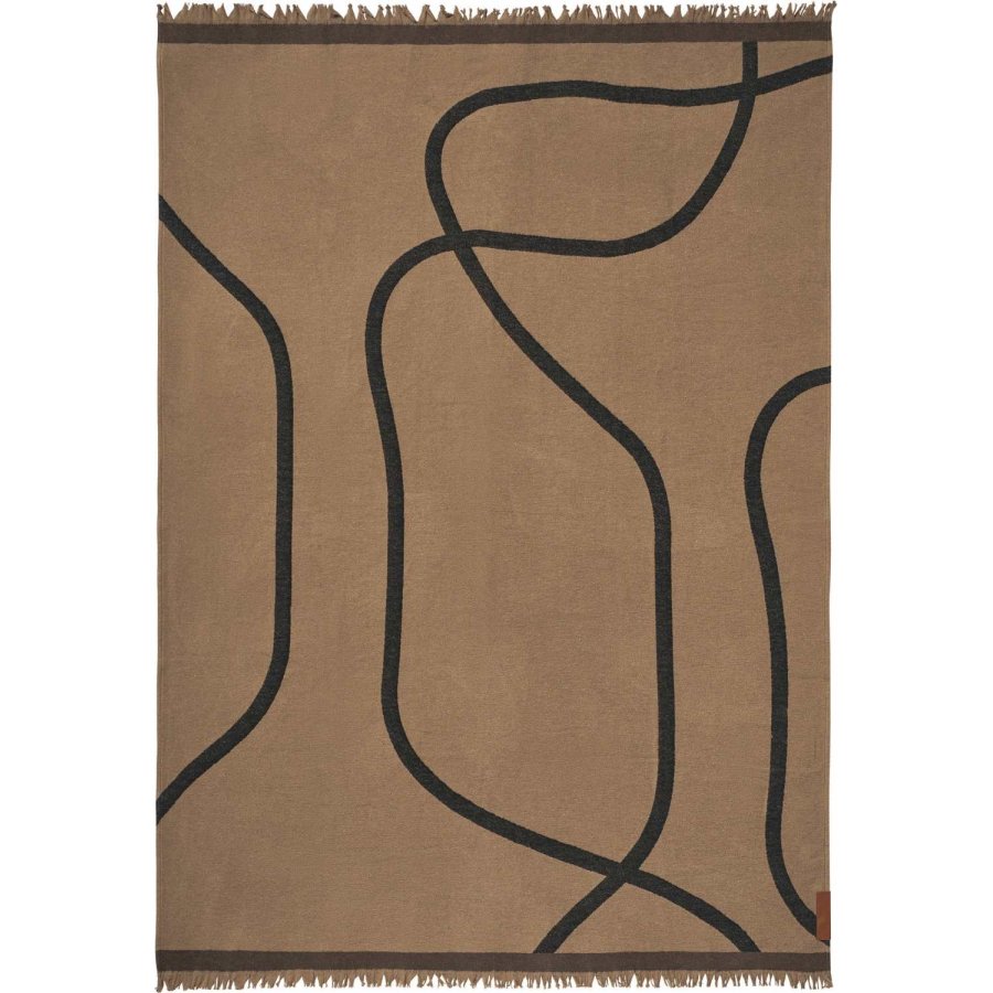 Mette Ditmer Shadow Plaid 130x175 cm, Latte/Sort