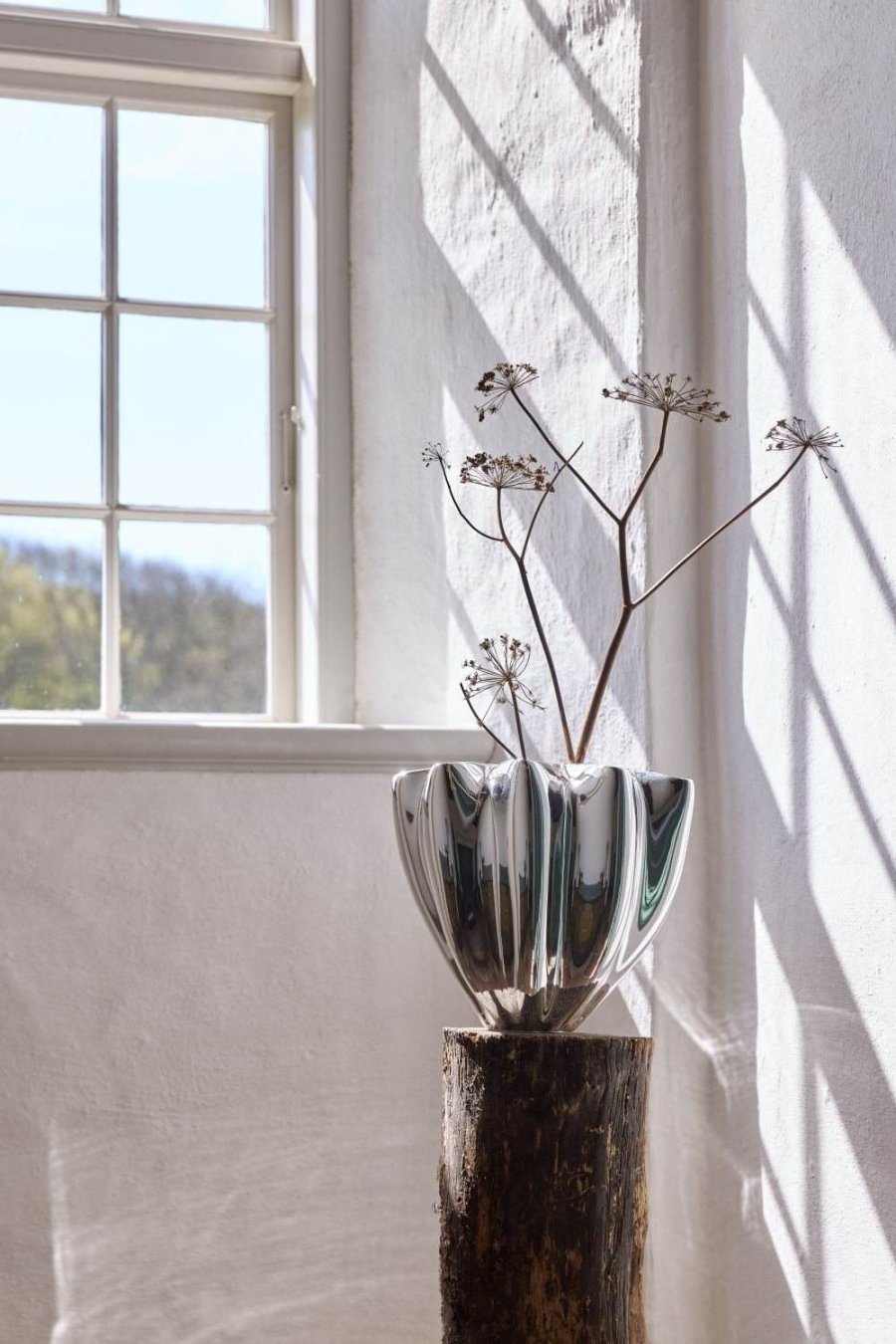 Mette Ditmer Shell Vase H30 cm, Krom