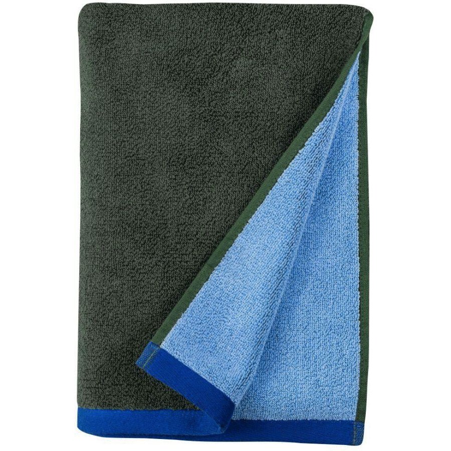 Mette Ditmer Soft Handtuch 50×90cm, Dunkeloliv/Hellblau