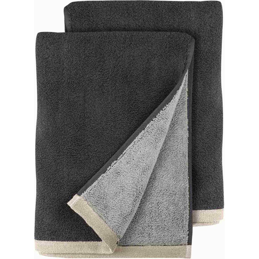Mette Ditmer Soft Handtuch 2er Set 40x55 cm, Dark Grey/Light Grey