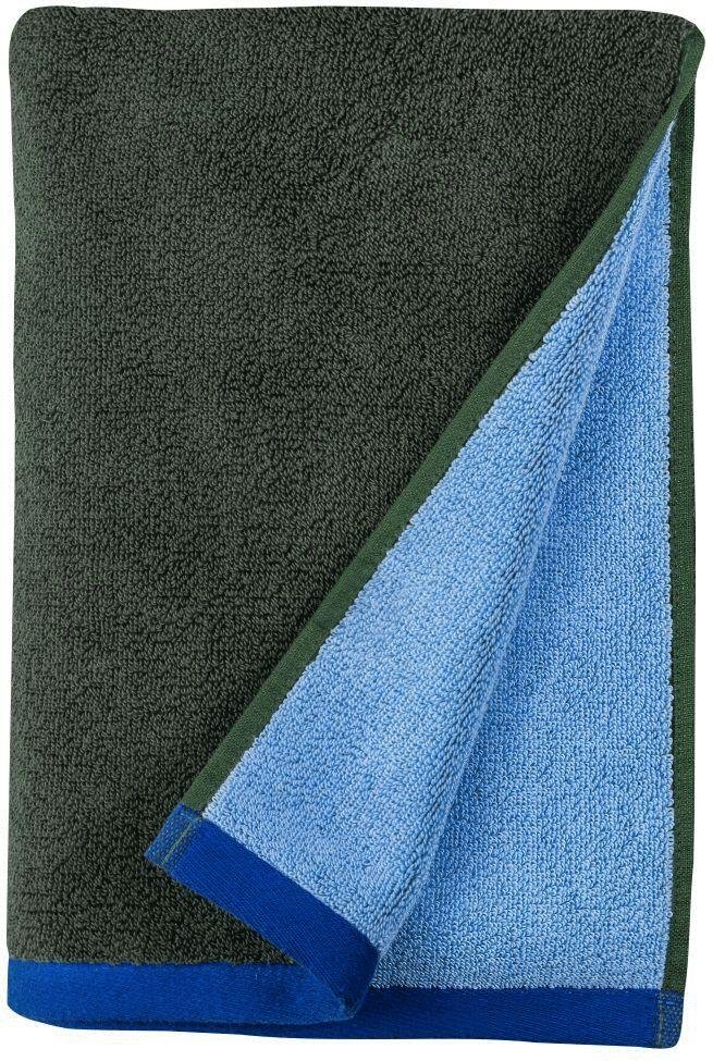 Mette Ditmer Soft Handtuch 70×133cm, Dunkeloliv/Hellblau