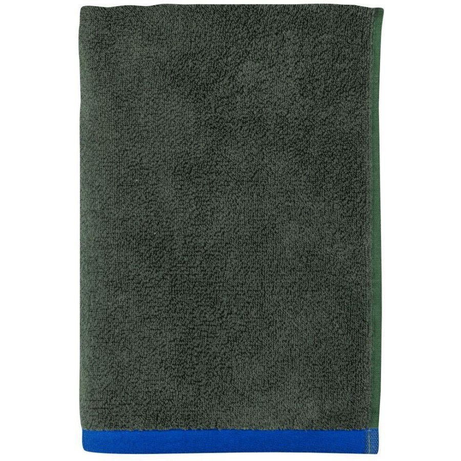 Mette Ditmer Soft Handtuch 70×133cm, Dunkeloliv/Hellblau