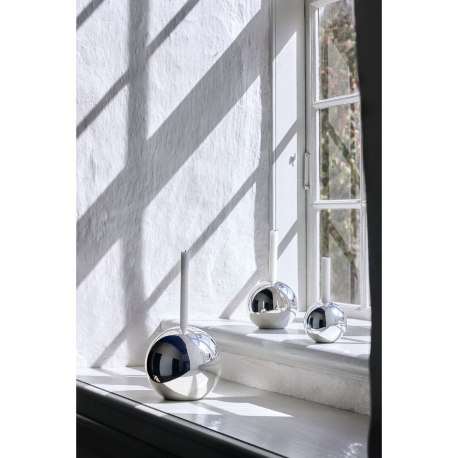 Mette Ditmer Sphere Lysestage H14 cm, Krom