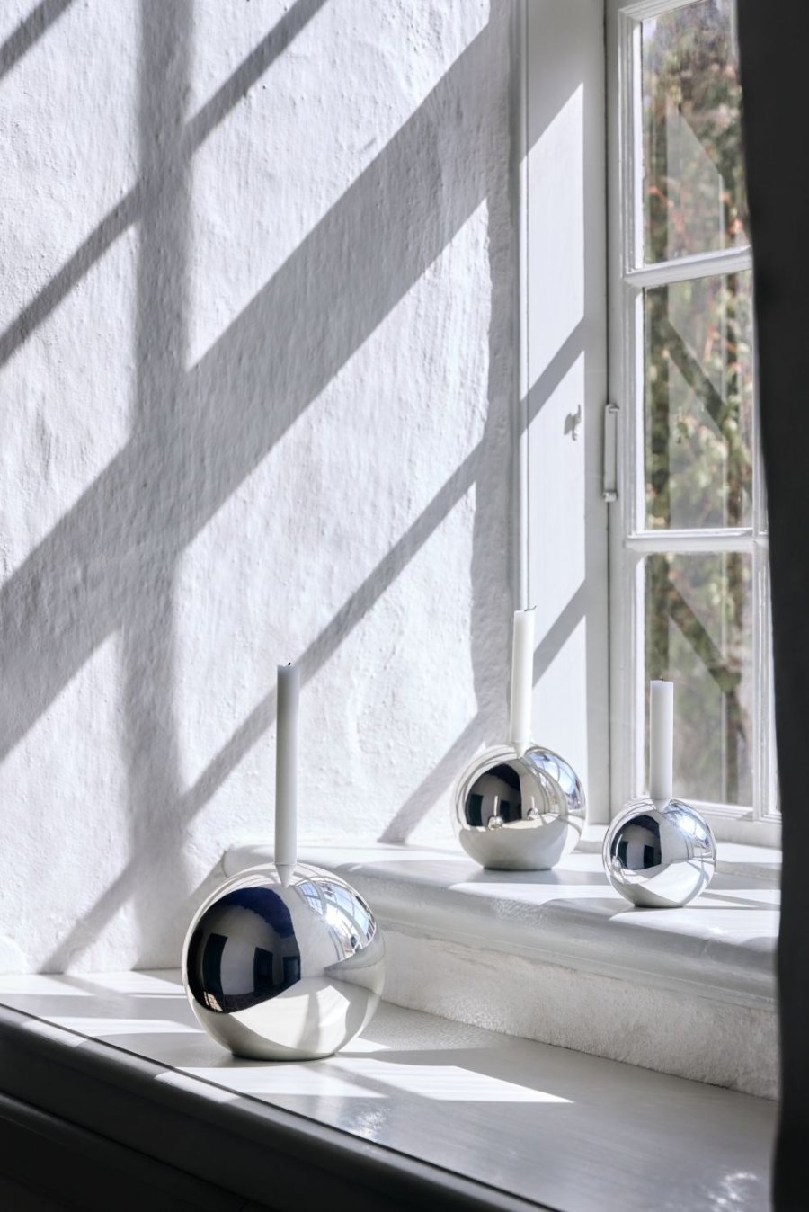 Mette Ditmer Sphere Lysestage H14 cm, Krom