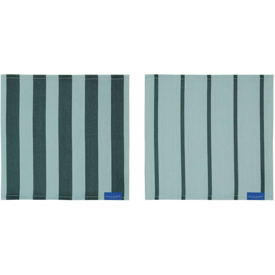 Mette Ditmer Stripes Spllappen 2er Set, 33x33 cm, Mint