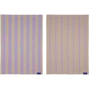 Mette Ditmer Stripes Viskestykke 2 stk. 70x50 cm, Sand