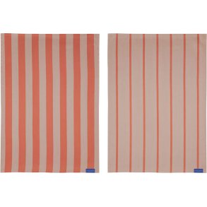 Mette Ditmer Stripes Viskestykke 2 stk. 70x50 cm, Latte
