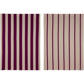 Mette Ditmer Stripes Viskestykke 2 stk. 50x70 cm, Wine