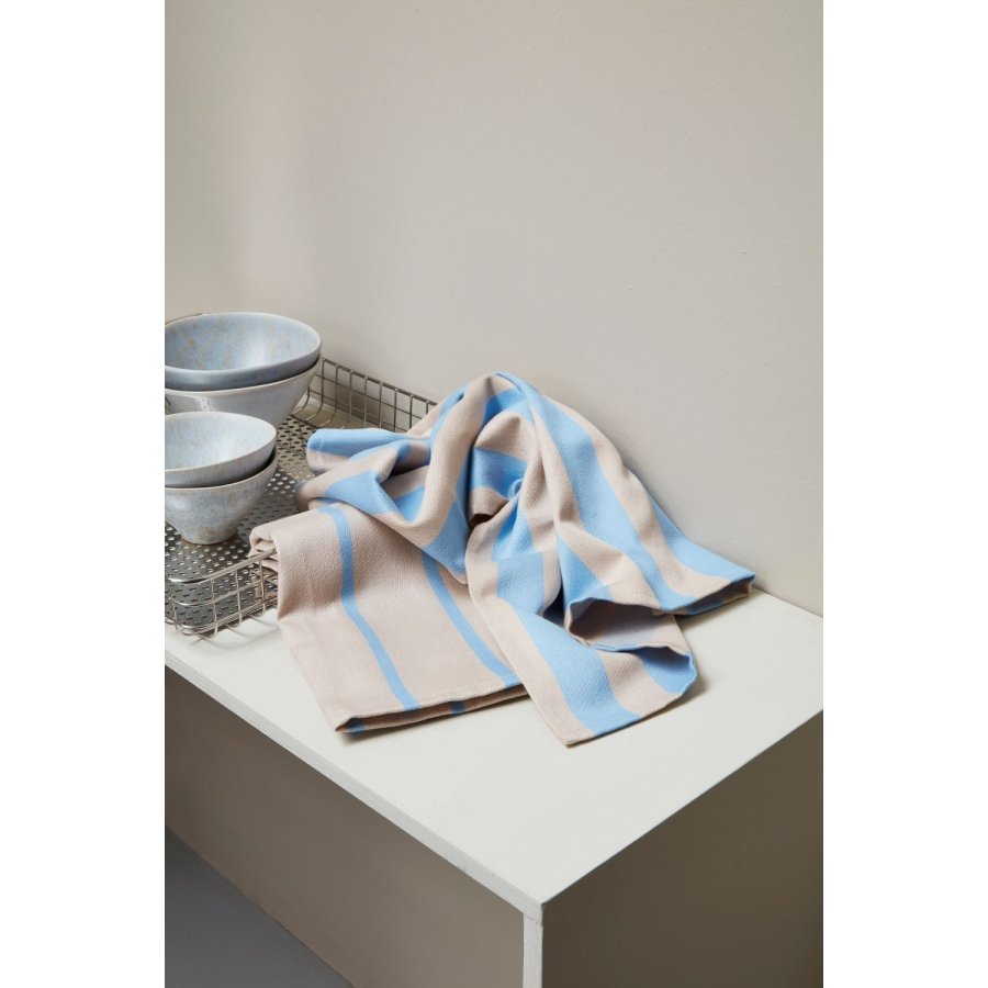 Mette Ditmer Stripes Viskestykke 2 stk. 50x70 cm, Light Blue
