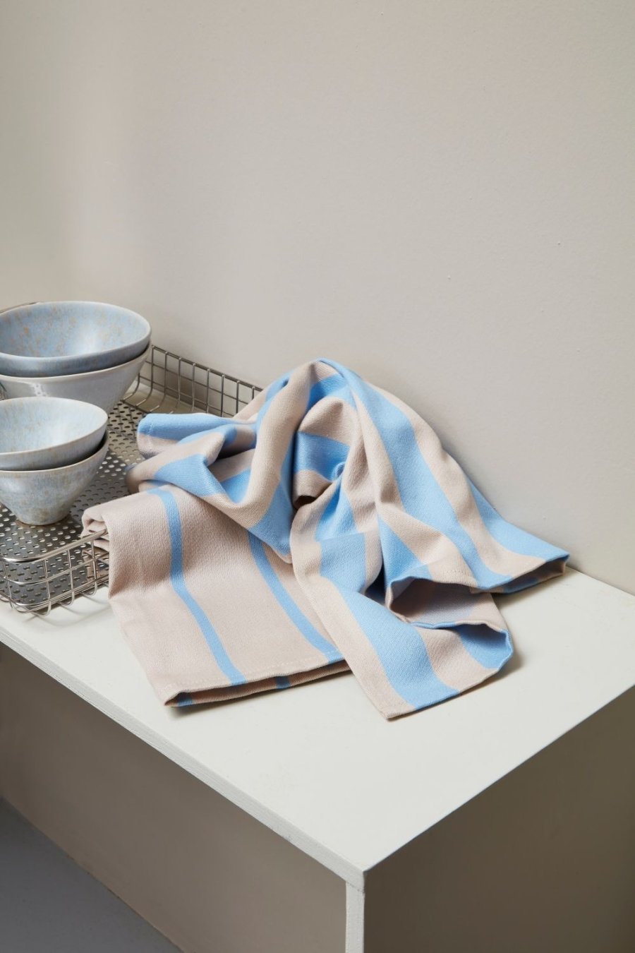 Mette Ditmer Stripes Viskestykke 2 stk. 50x70 cm, Light Blue