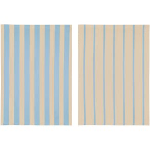 Mette Ditmer Stripes Viskestykke 2 stk. 50x70 cm, Light Blue