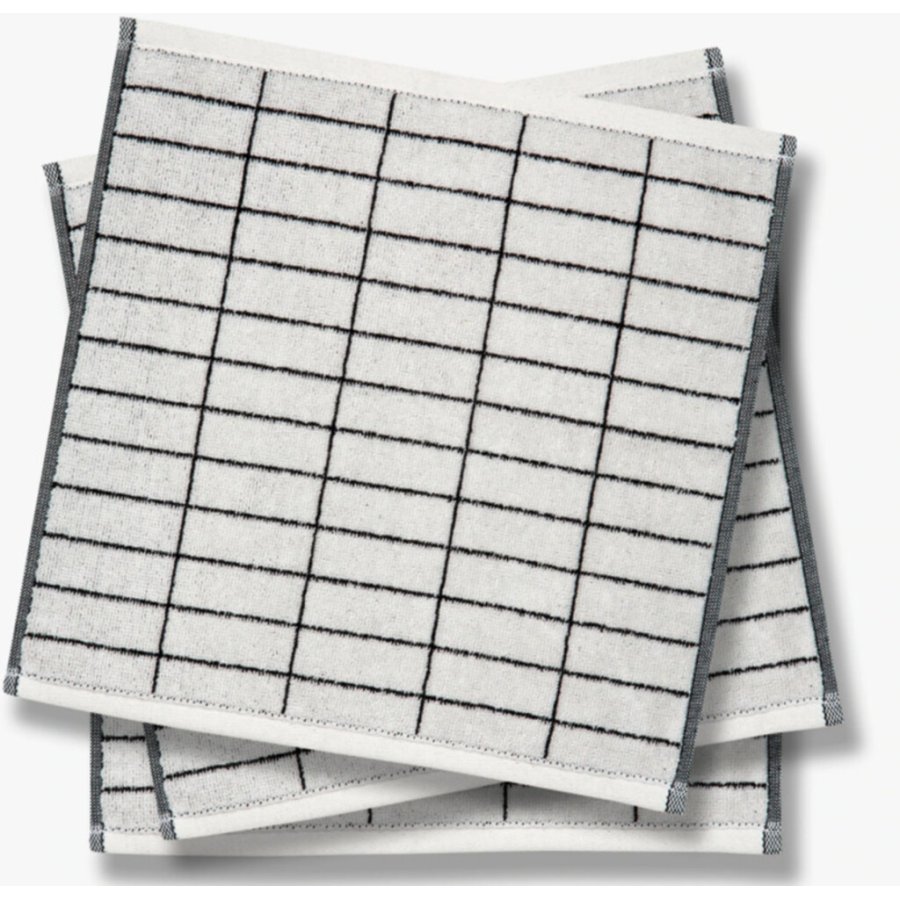 Mette Ditmer Tile Stone Handtuch 3er Set 31x31 cm, Black/Offwhite