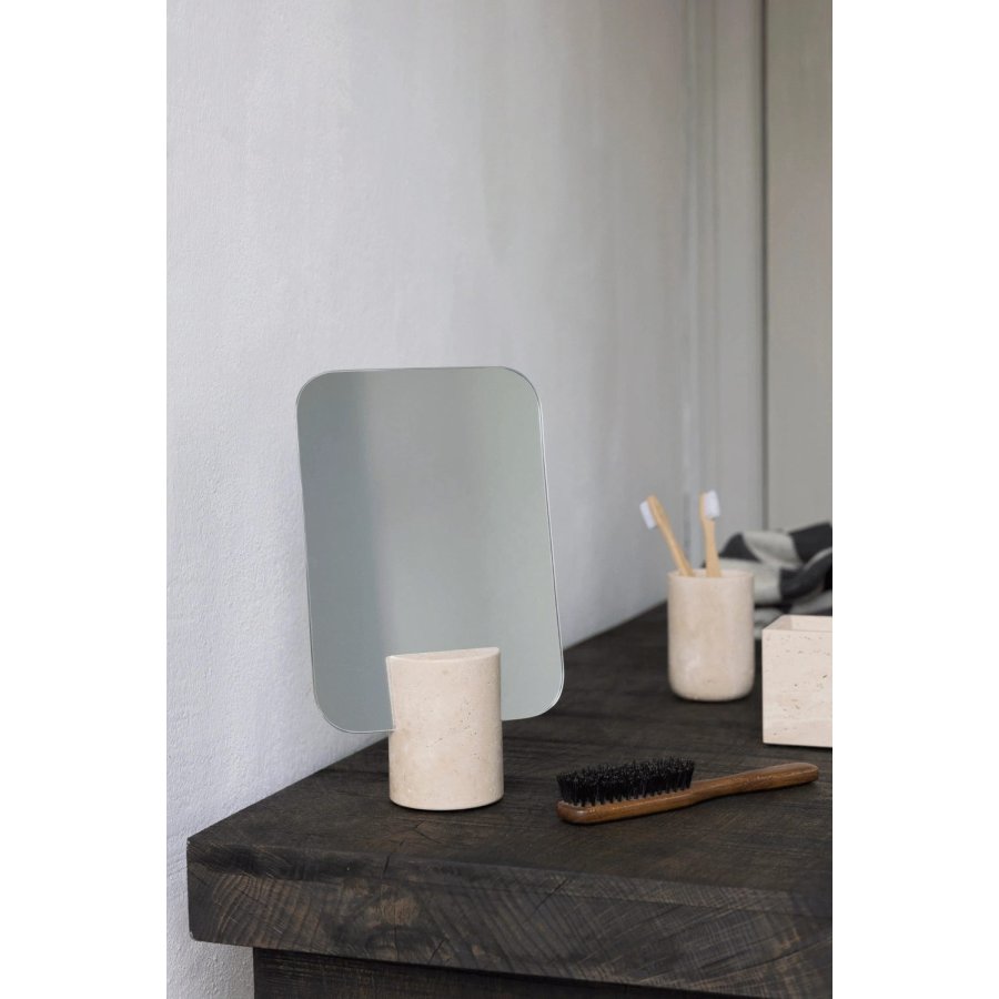 Mette Ditmer Travertine Spejl 30x18 cm, Linen