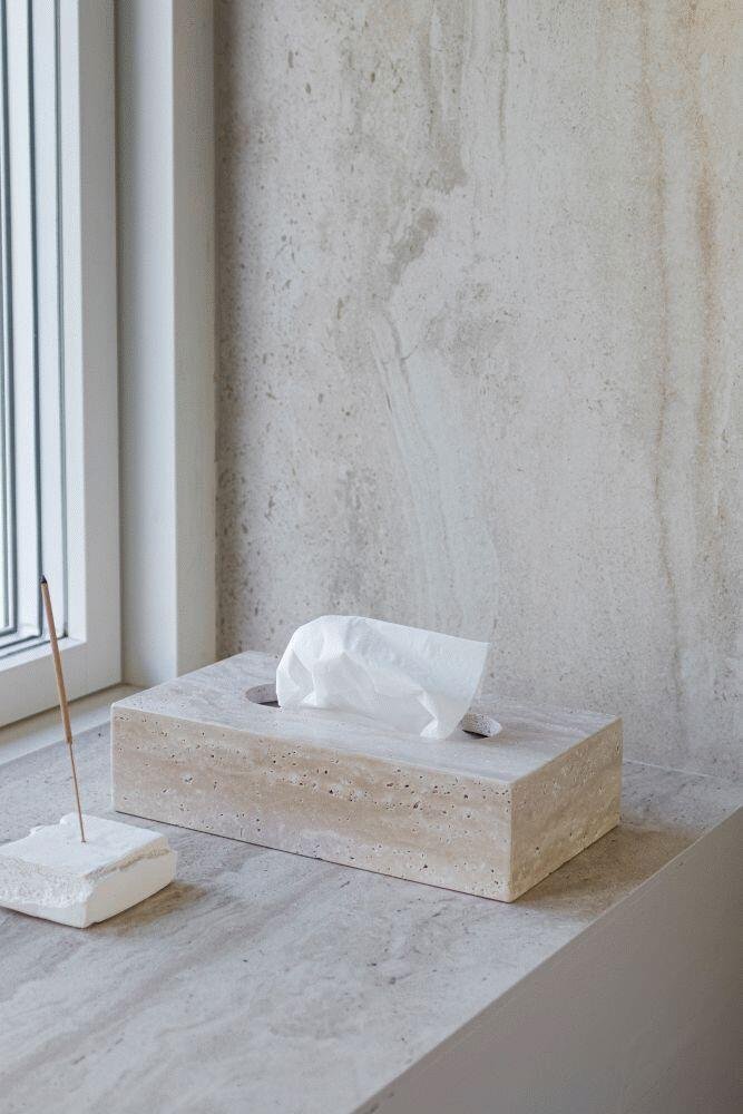 Mette Ditmer Travertine Serviettenbox, Linen