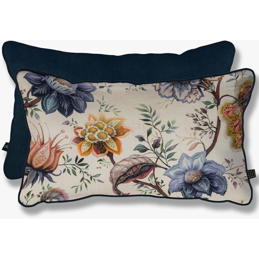 Mette Ditmer Atelier Pude 50x30 cm, Flower Mix/Dark Blue