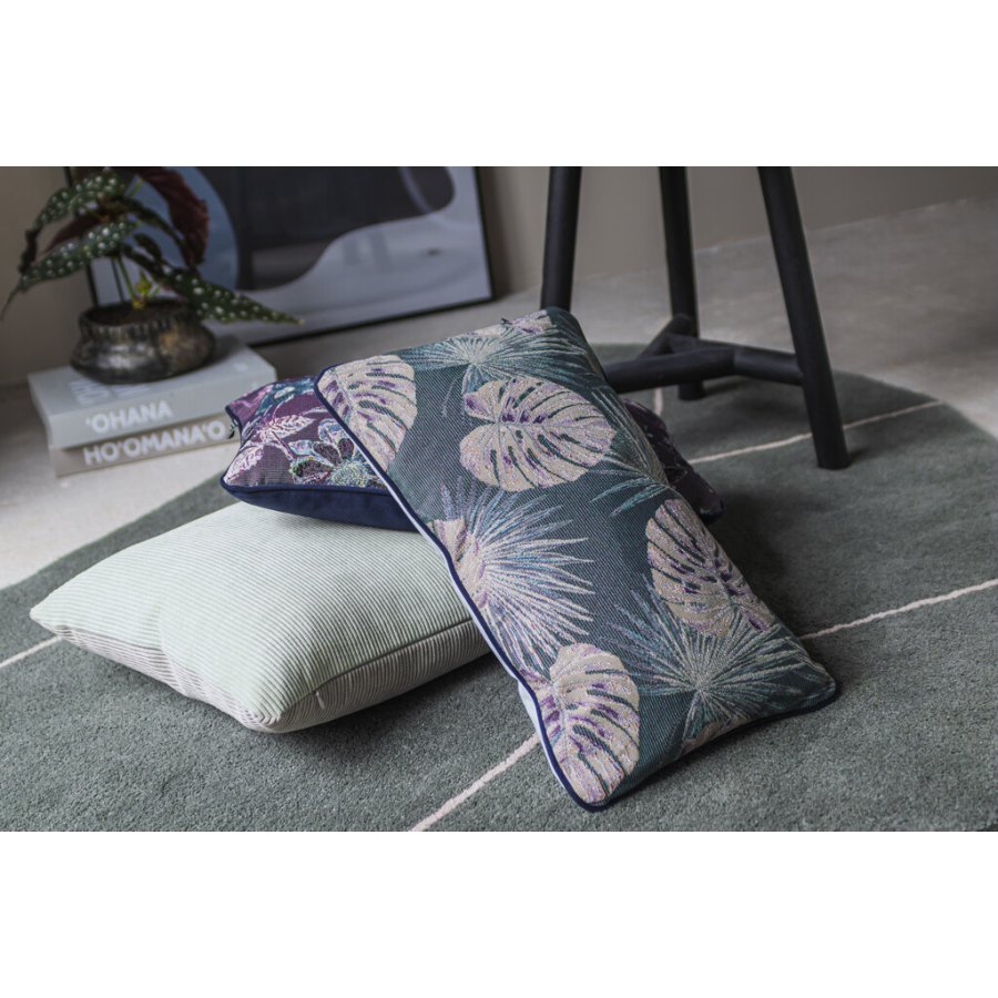 Mette Ditmer Atelier Kissen 50x30 cm, Monstera/Light Blue