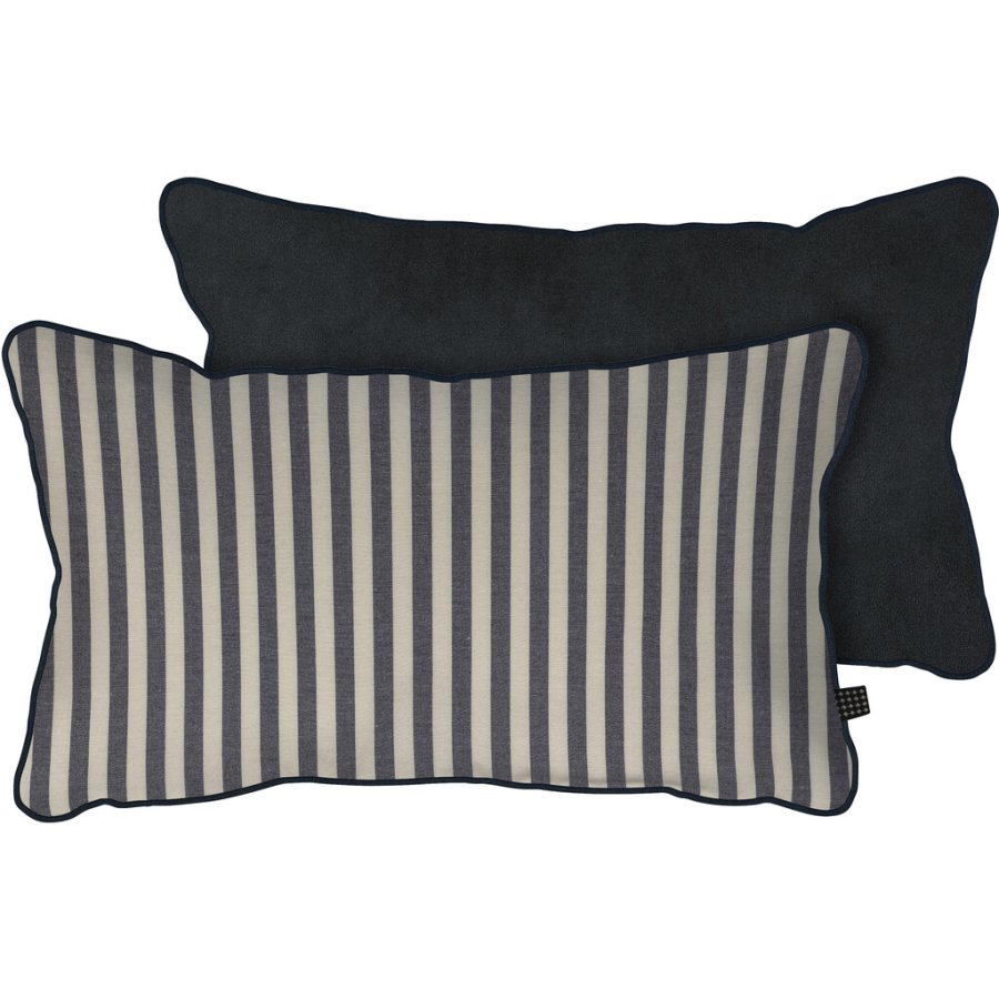 Mette Ditmer Atelier Pude 50x30 cm, Black Stripes/Dark Grey