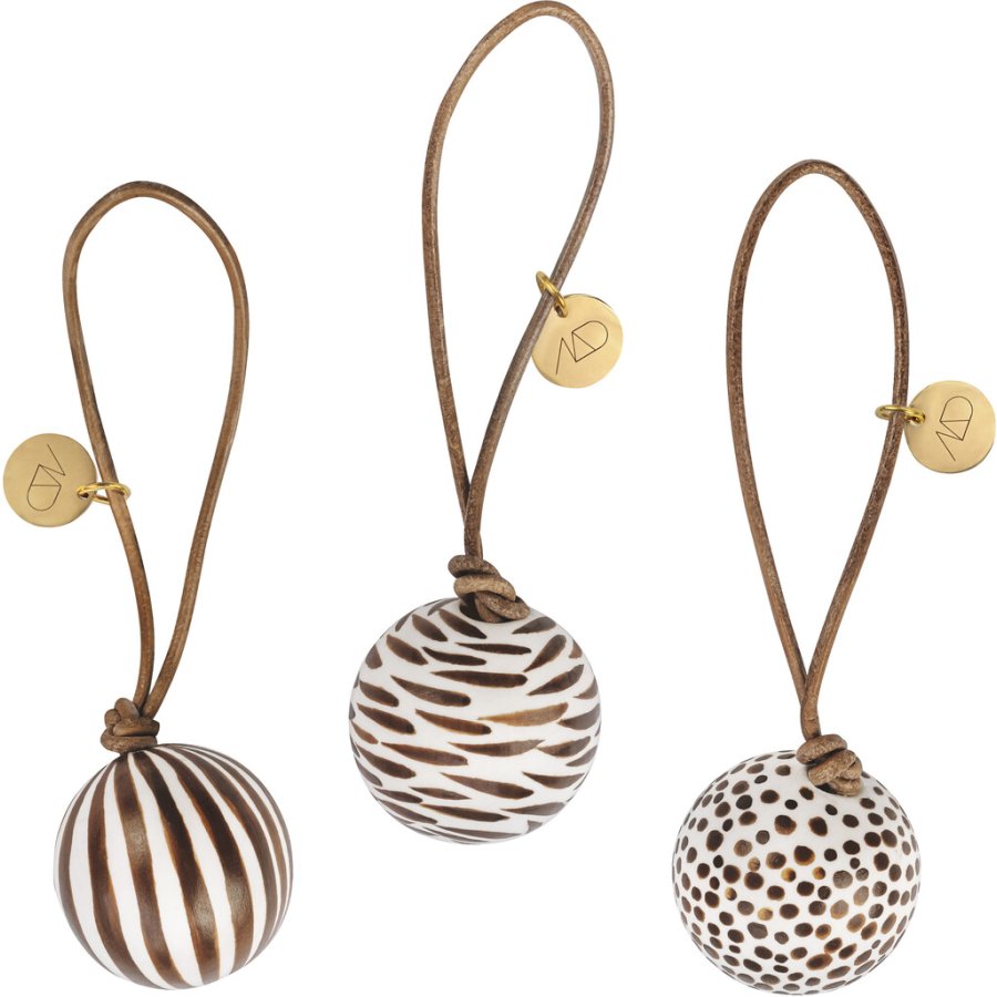 Mette Ditmer Globe Weihnachtskugeln 3er Set, Walnuss