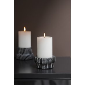 Mette Ditmer Marble Lysestage Ø10 x H5 cm, Sort/Grå