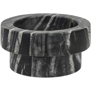 Mette Ditmer Marble Lysestage Ø10 x H5 cm, Sort/Grå