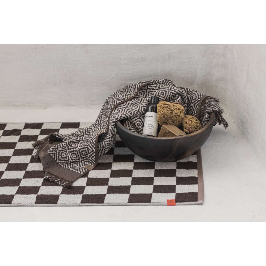 Mette Ditmer Morocco Handtuch 2er Set 35x55 cm, Schokolade/Gebrochenes Wei