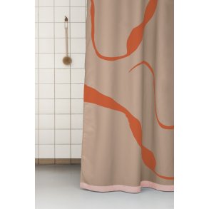 Mette Ditmer Nova Arte Badeforhæng 150x200 cm, Latte/Orange
