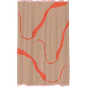 Mette Ditmer Nova Arte Badeforhæng 150x200 cm, Latte/Orange