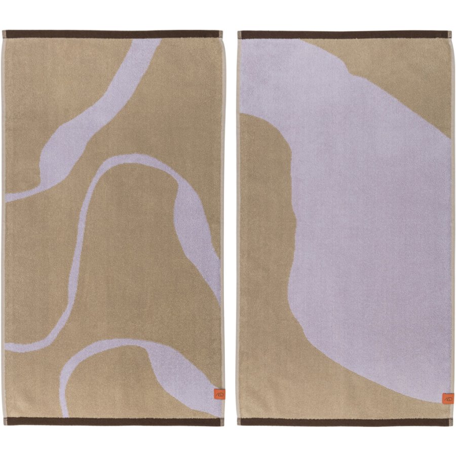 Mette Ditmer Nova Arte Handtuch 2er-Set, 40x55 cm, Sand/Lilac