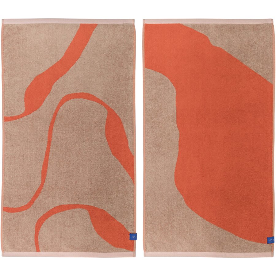 Mette Ditmer Nova Arte Handtuch 2er Set, 40x55 cm, Latte/Orange