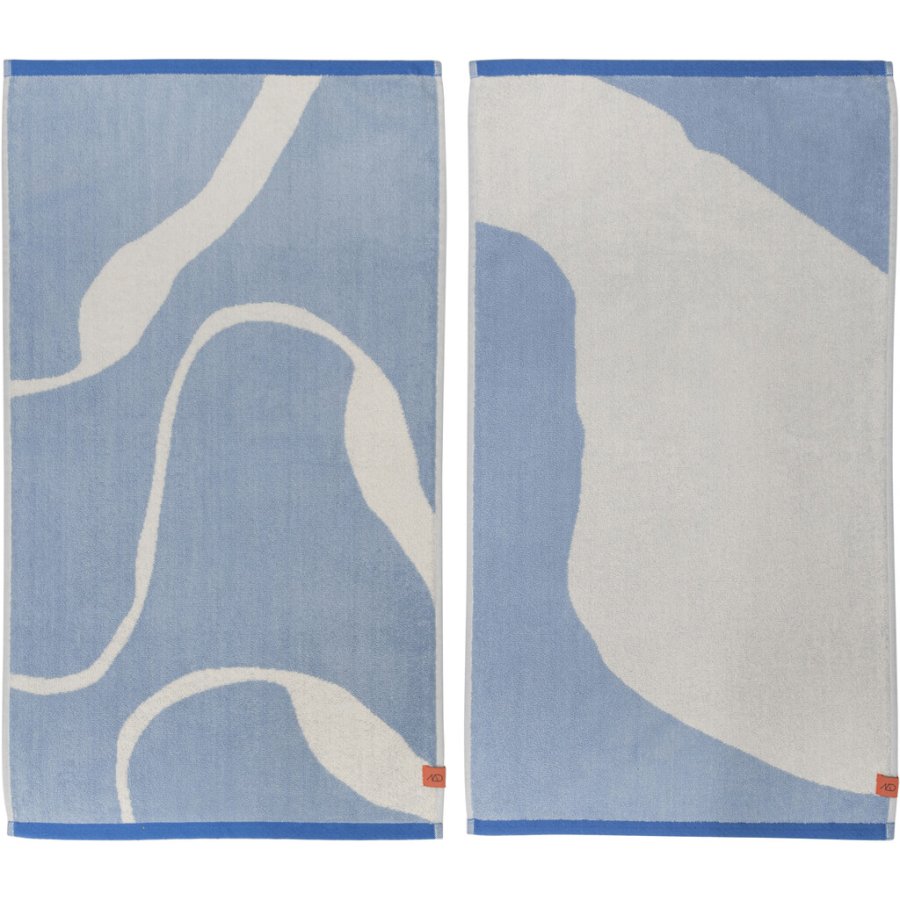 Mette Ditmer Nova Arte Handtuch 2er-Set, 40x55 cm, Hellblau/Offwhite