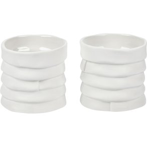 Mette Ditmer Ribbon Fyrfadsstage 2 stk H6,5 cm, Hvid