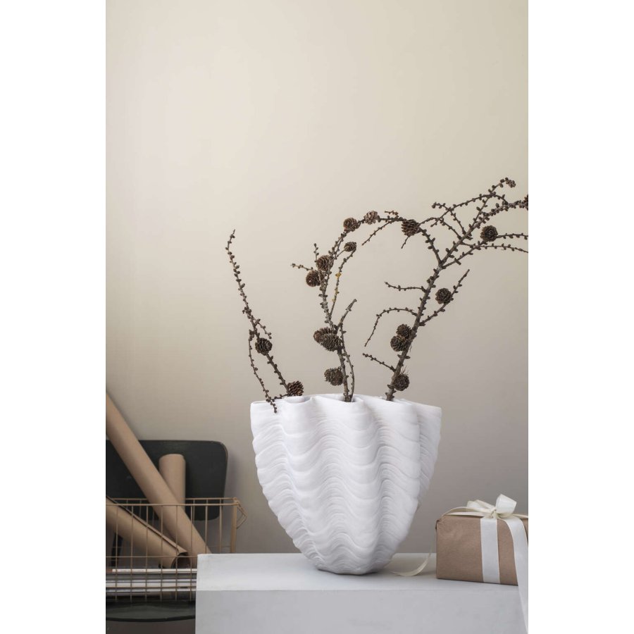 Mette Ditmer Shell Vase H30 cm, Cremefarben