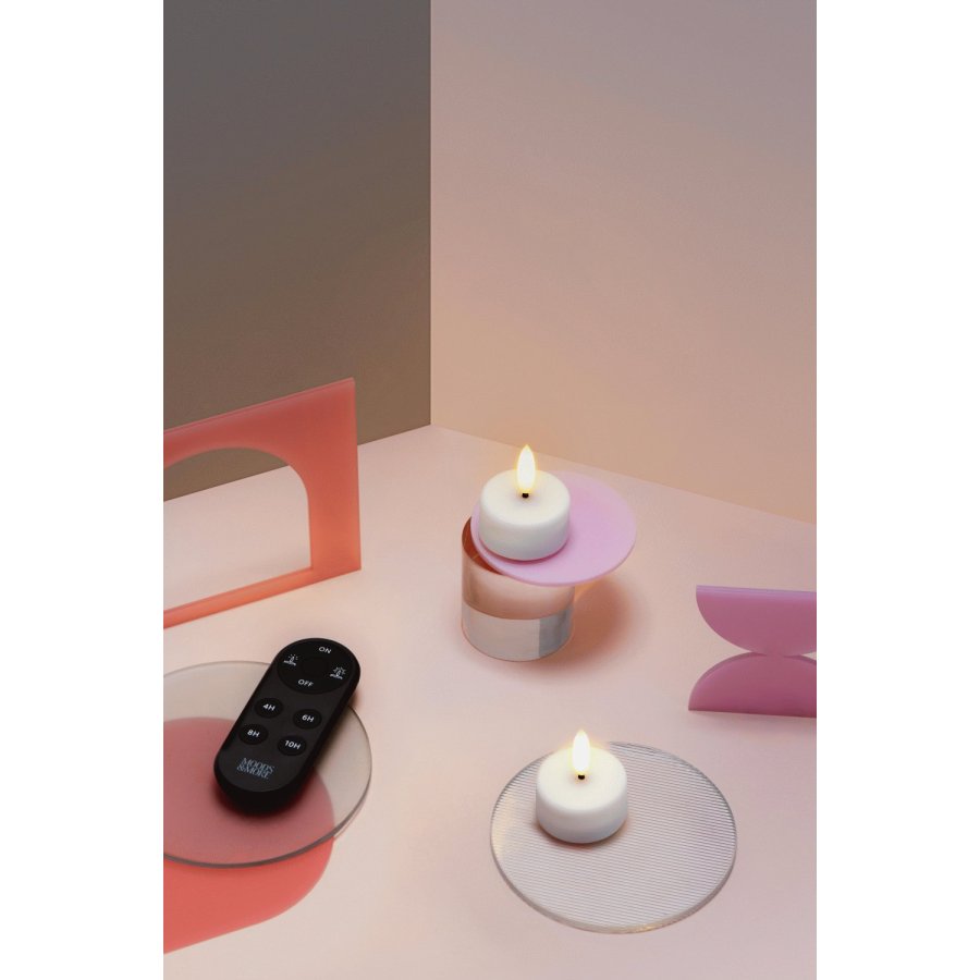 Moods & More Teelichter LED 2er Set 3,9xH2,0 cm, Wei