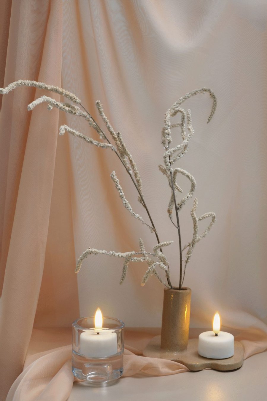 Moods & More Teelichter LED 2er Set 3,9xH2,0 cm, Wei