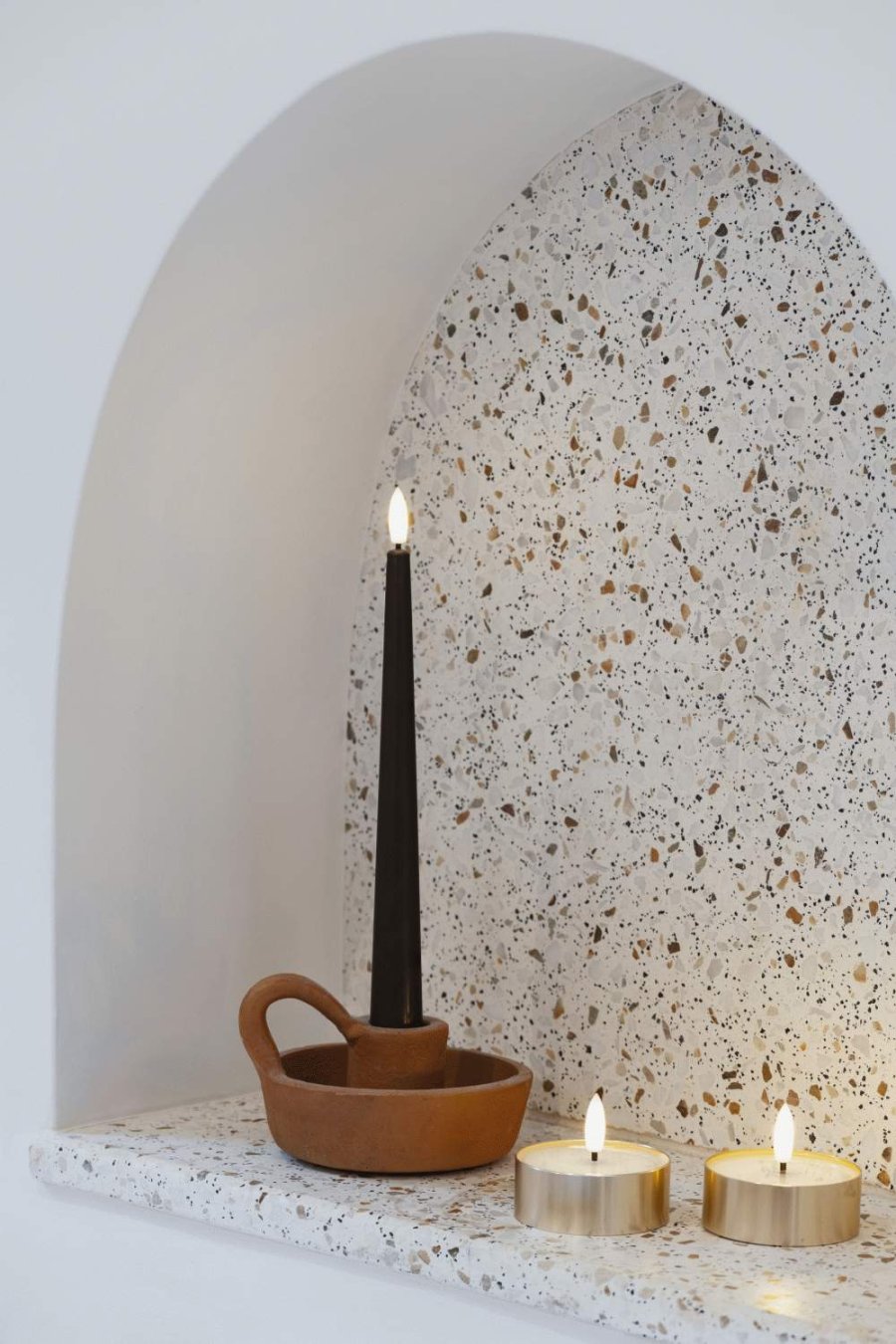 Moods & More Teelicht mit Schmelzeffekt LED 6,3xH2,5 cm, Messingfinish