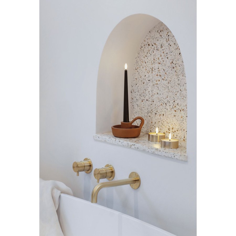 Moods & More Teelicht mit Schmelzeffekt LED 6,3xH2,5 cm, Messingfinish