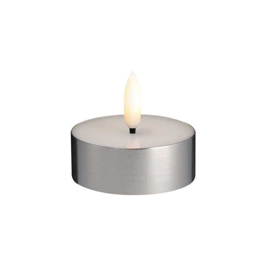 Moods & More Teelicht mit Schmelzeffekt LED 6,3xH25 cm, Silber-Finish