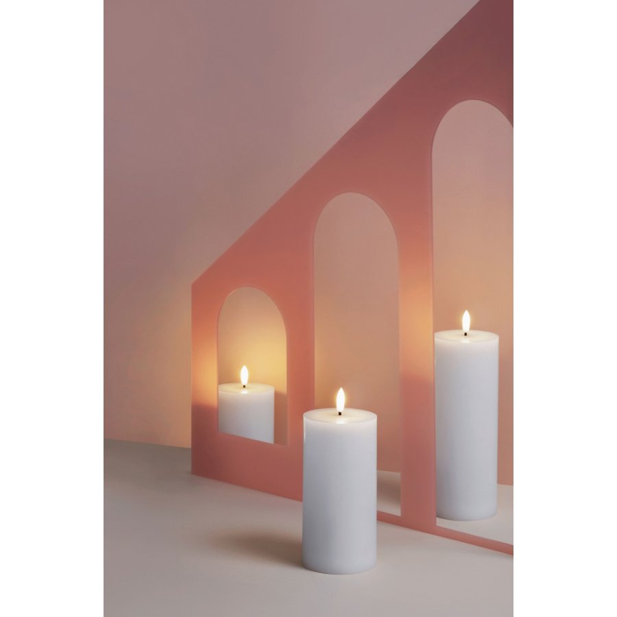 Moods & More Stumpenkerze LED 7,4xH10 cm, Classic White