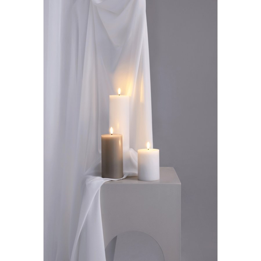 Moods & More Stumpenkerze LED 7,4xH10 cm, Classic White