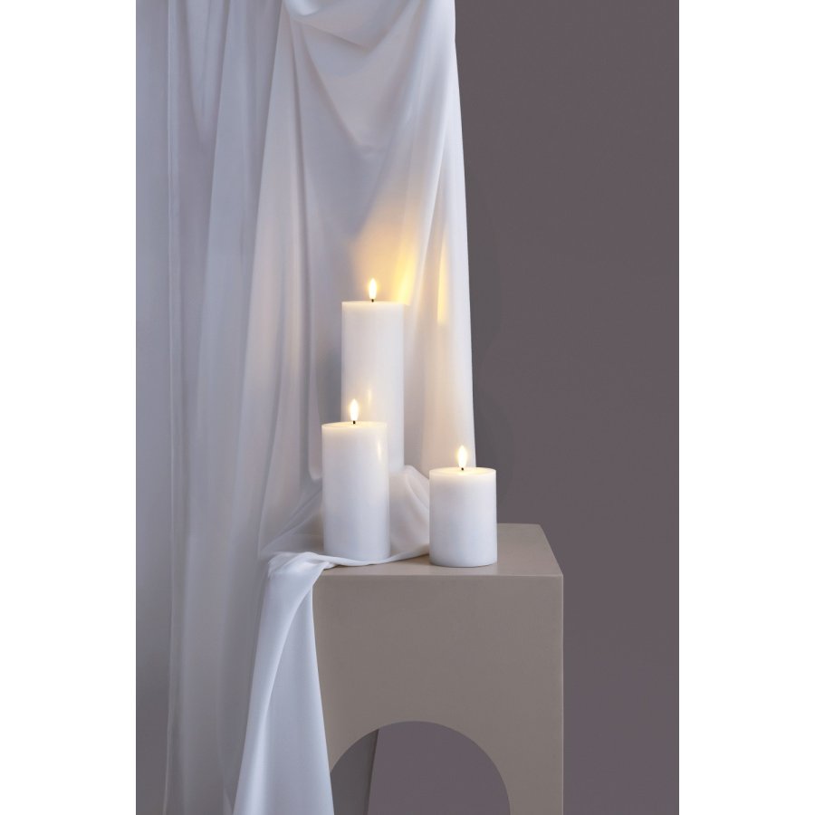 Moods & More Stumpenkerze LED 7,4xH15 cm, Classic White